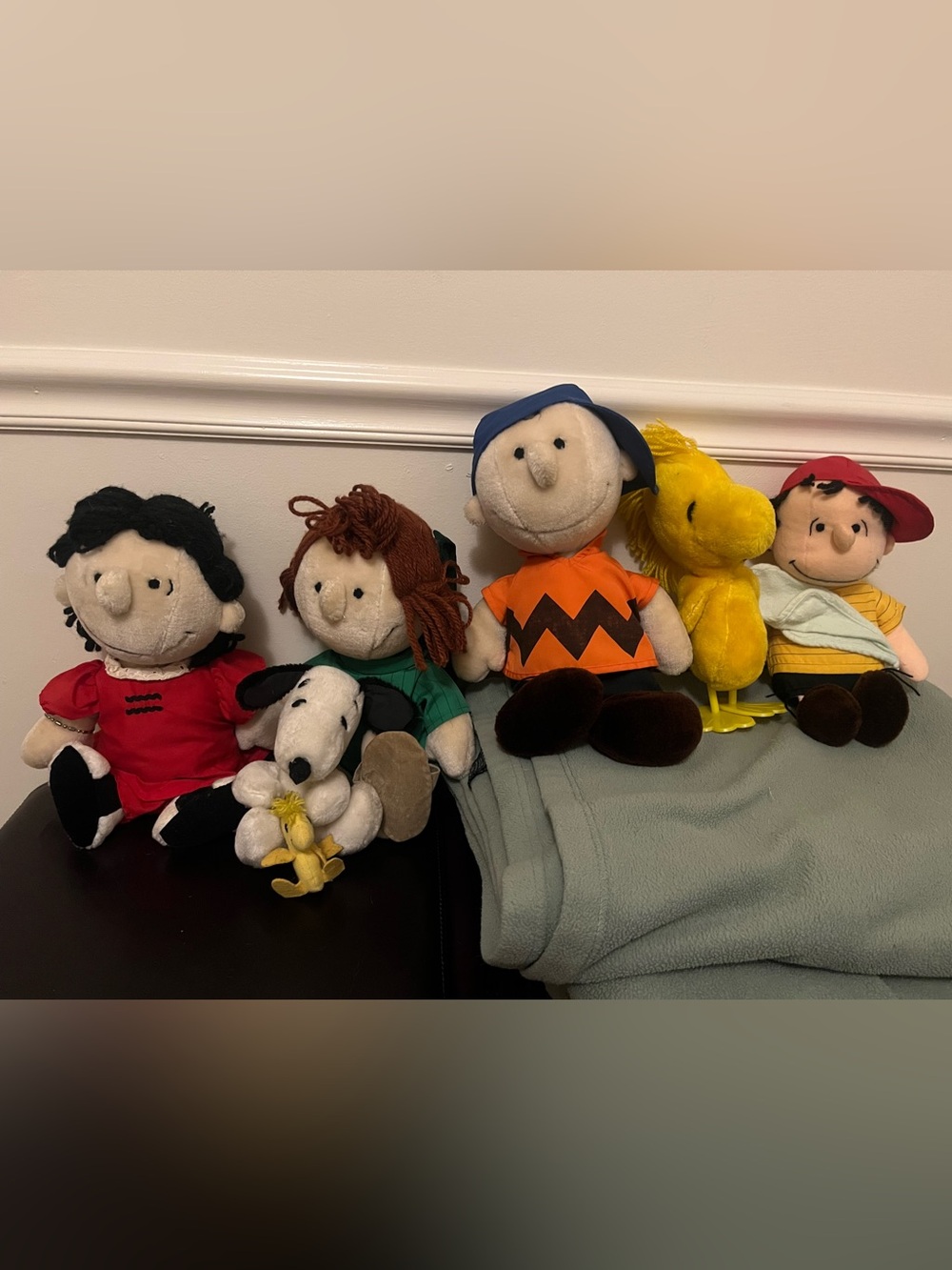 Charlie Brown Style Orange Shirt Plush Toy with Blue Hat